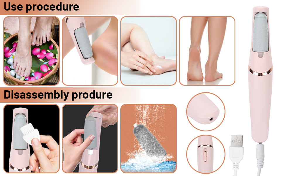 Rechargeable Electric Callus Remover – FREE Extra Roller + USB Charging Wire Included