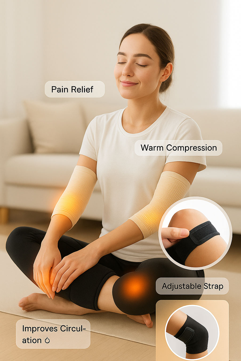 2x Kneee Warmers HIgh Quality Compression Knee Warmers