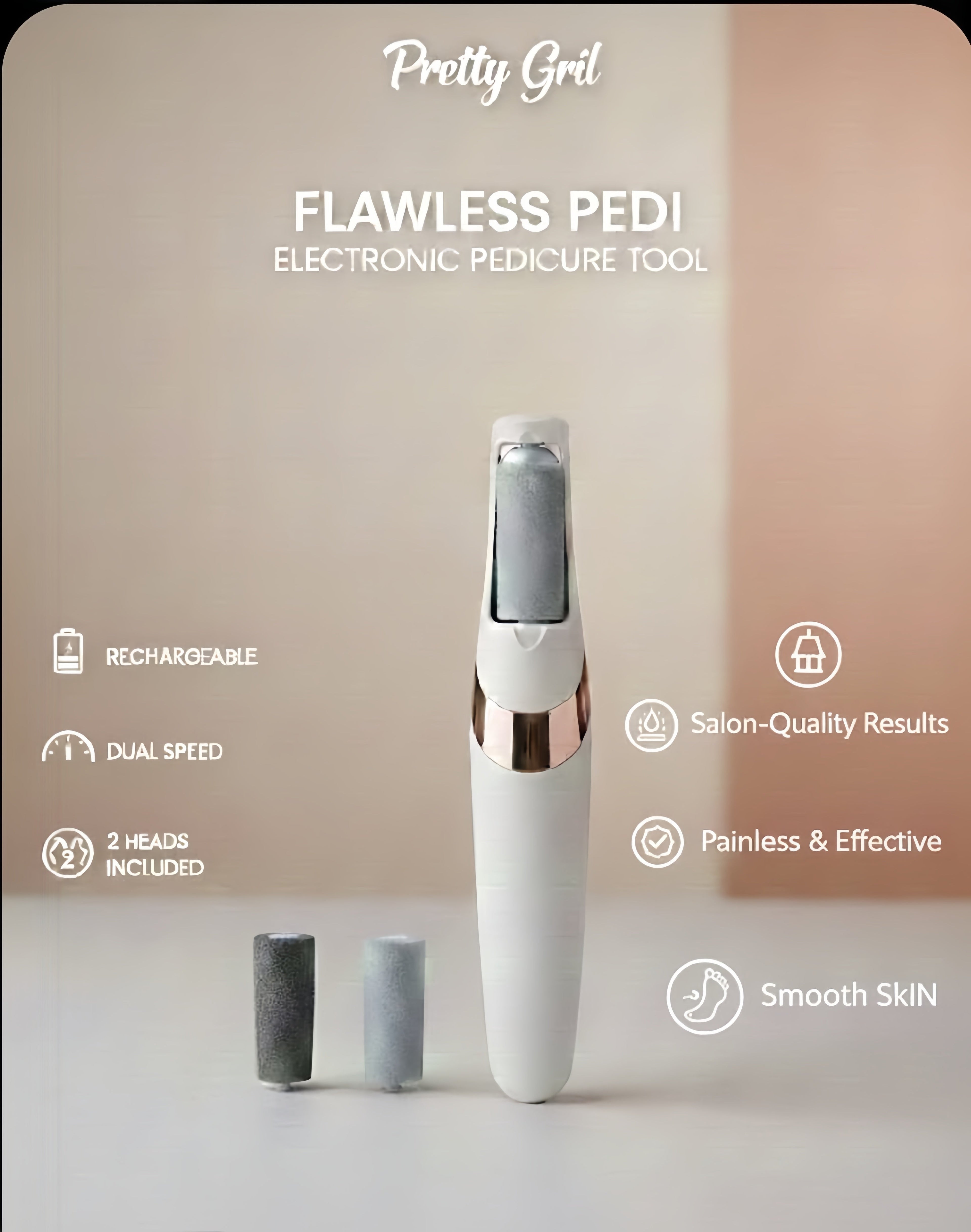 Rechargeable Electric Callus Remover – FREE Extra Roller + USB Charging Wire Included