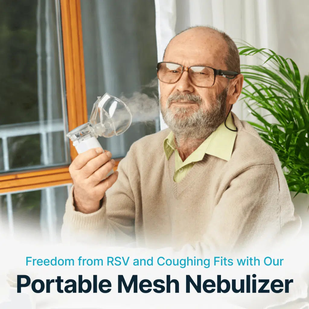 Portable Mesh Nebulizer | Silent Cool Mist | Adult + Child Masks | USB Rechargeable
